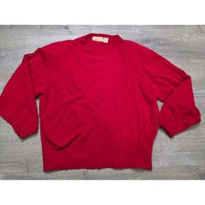 Classic Dimensions Red Lambswool Angora Blend Crewneck Sweater Plus Size 1X